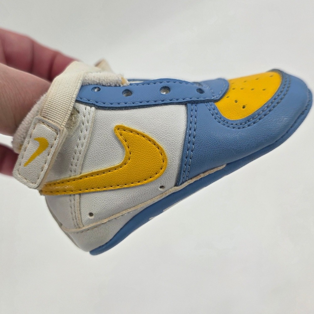 VINTAGE NIKE AIR FORCE 1 CRIB SHOES BABY SIZE 1C RARE BLUE YELLOW WHITE SNEAKERS